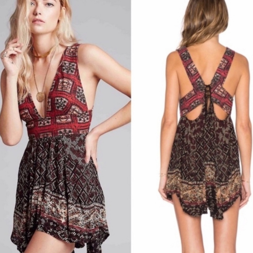 Free People Noyale Heat Wave Printed Cotton Tunic Mini Dress - Picture 2 of 11